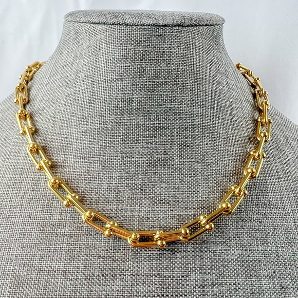 Jewelry - Gold Chunky Chain Necklace Thick Gold Chain Necklace U Chain Necklace Choker